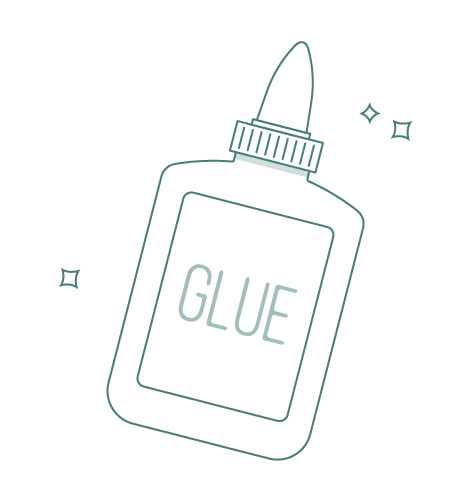 An internal communication tool - a bottle of glue on a white background.