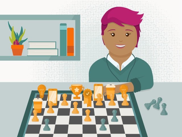 chess player illustration to show strategy