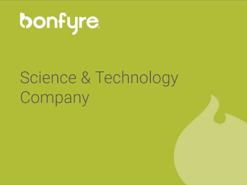 Bonfire science & technology company logo designed for a case study.